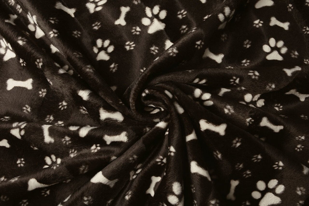 Velboa Dog Paws with Bone Brown Velboa Dog Paws with Bone Brown