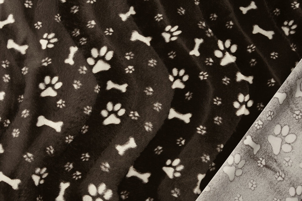 Velboa Dog Paws with Bone Brown Velboa Dog Paws with Bone Brown