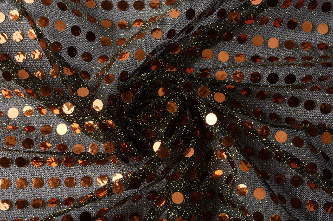 Sequins on Lurex Rust brique