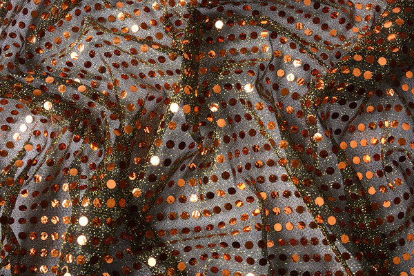 Sequins on Lurex Rust brique