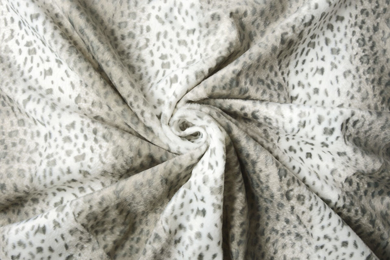Velboa Sneeuw Stampa Leopardata Grigio Velboa Sneeuw Stampa Leopardata Grigio