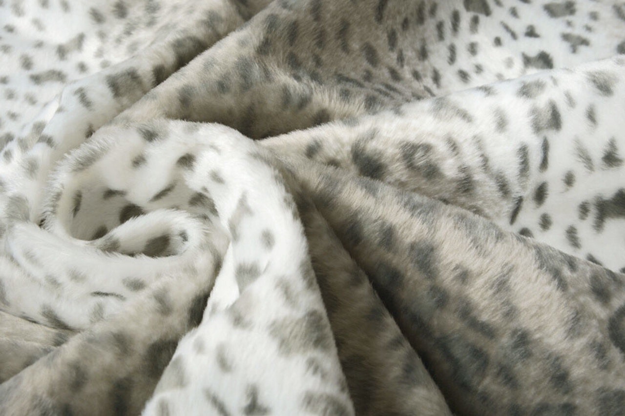 Velboa Sneeuw Stampa Leopardata Grigio Velboa Sneeuw Stampa Leopardata Grigio