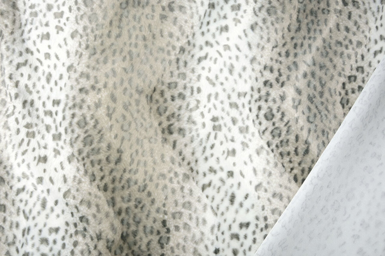 Velboa Schnee Pantherdruck Grau