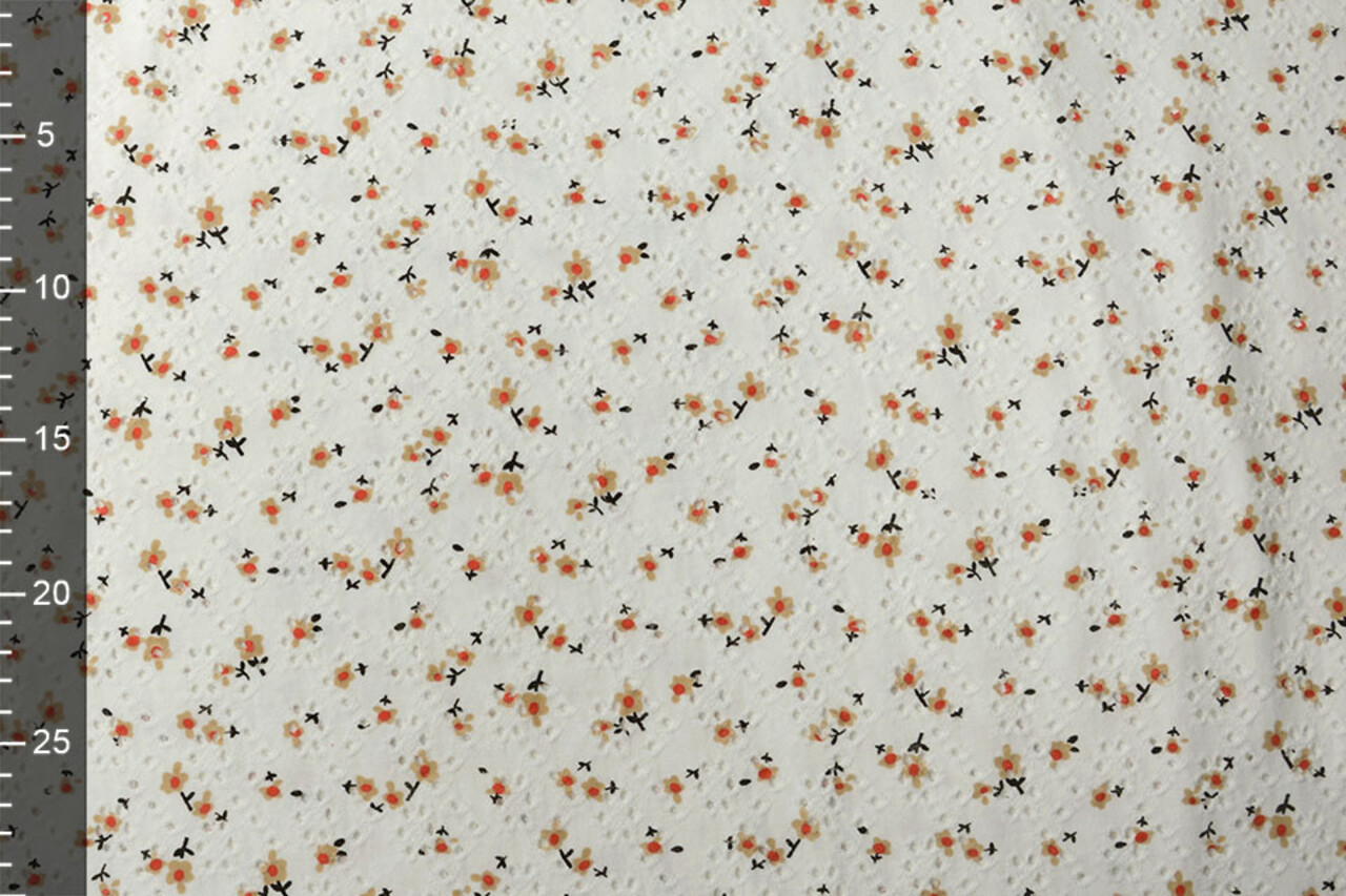 Oeko-Tex®  Baumwoll Jersey Stickerei  Blumen Creme Oeko-Tex®  Baumwoll Jersey Stickerei  Blumen Creme