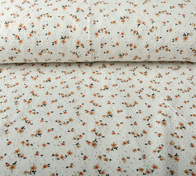 Oeko-Tex®  Katoen Jersey Broderie Bloemen Creme Oeko-Tex®  Katoen Jersey Broderie Bloemen Creme