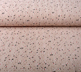 Oeko-Tex®  Baumwoll Jersey Stickerei  Blumen Puderrosa