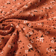 Oeko-Tex®  Cotton Jersey Embroidery Flowers Orange Brique