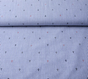 Seersucker Strepen Anker Rood Zwart Seersucker Strepen Anker Rood Zwart
