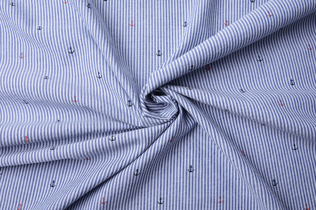 Seersucker Rayures Ancre Rouge Noir Seersucker Rayures Ancre Rouge Noir