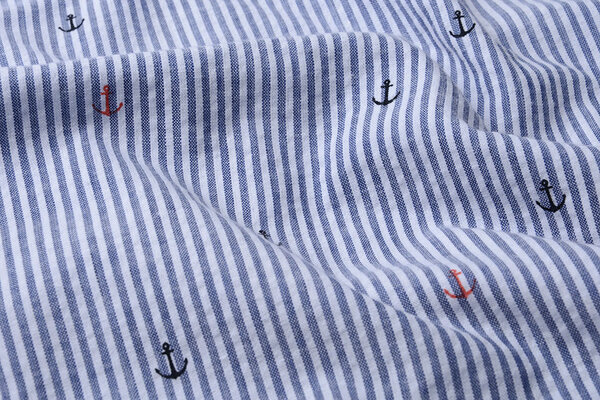 Seersucker  Stripes Anchor Red Black Seersucker  Stripes Anchor Red Black