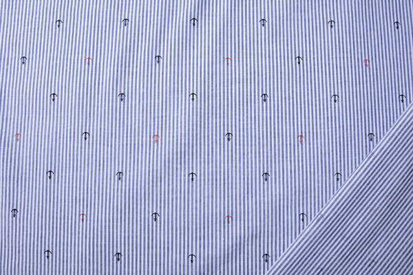 Seersucker Streifen Anker Rot Schwarz Seersucker Streifen Anker Rot Schwarz