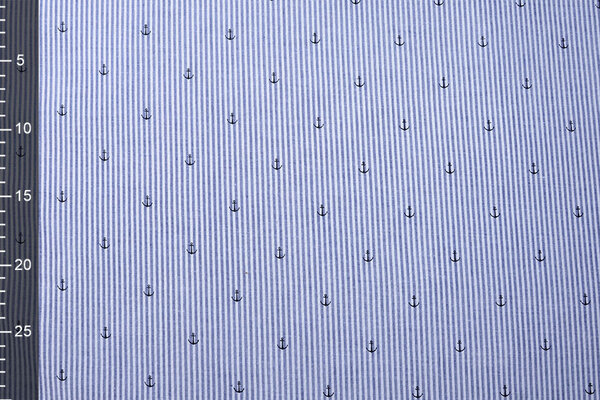 Seersucker Strepen Anker Zwart