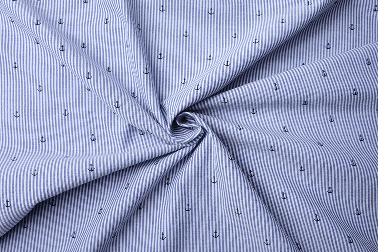 Seersucker Stripes Anchor Black