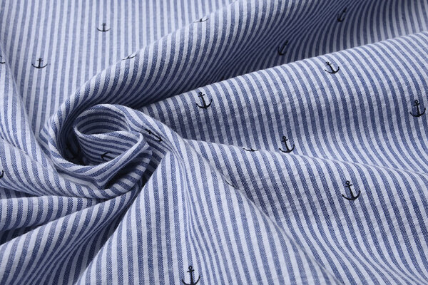 Seersucker Stripes Anchor Black