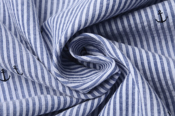 Seersucker Stripes Anchor Black