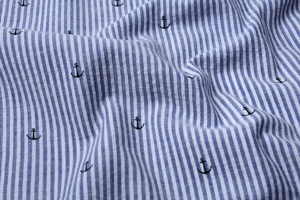 Seersucker Stripes Anchor Black