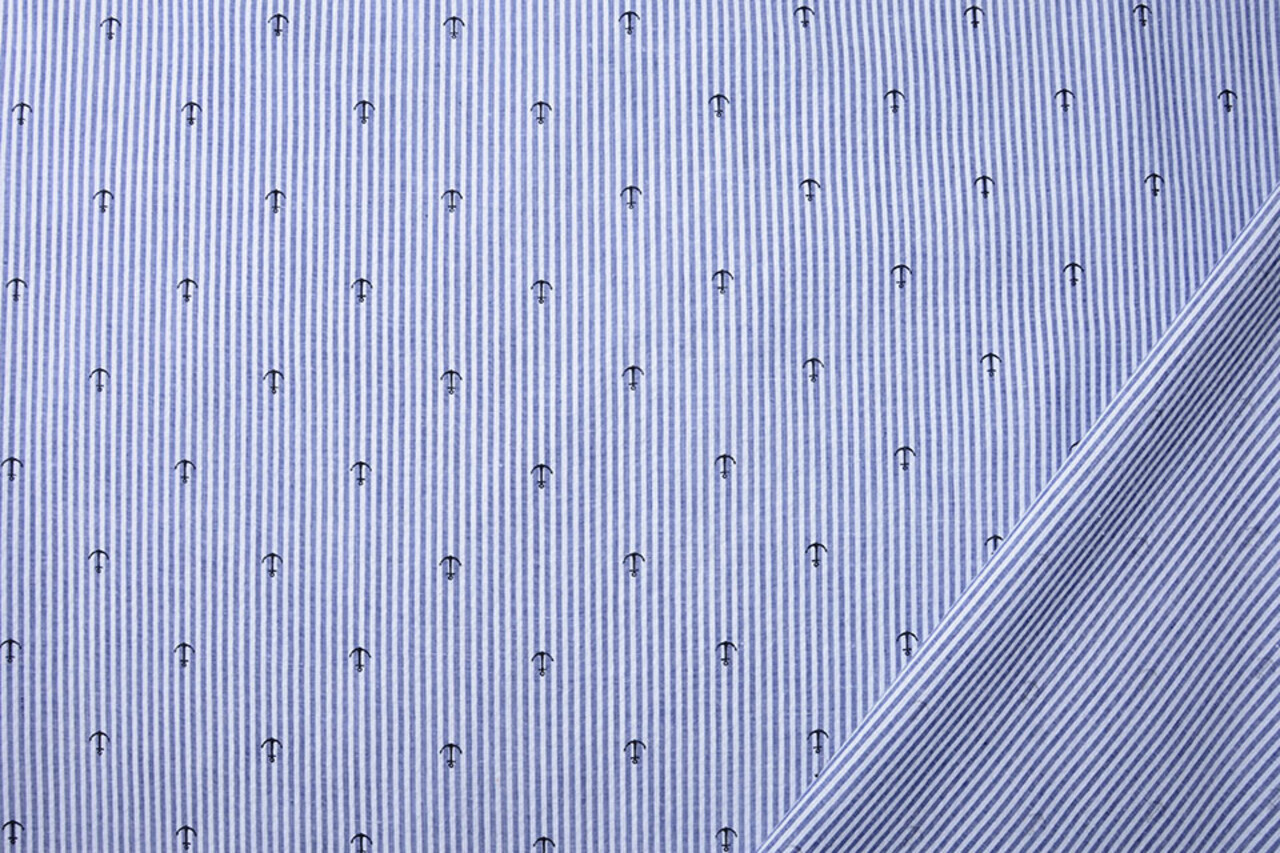 Seersucker Stripes Anchor Black