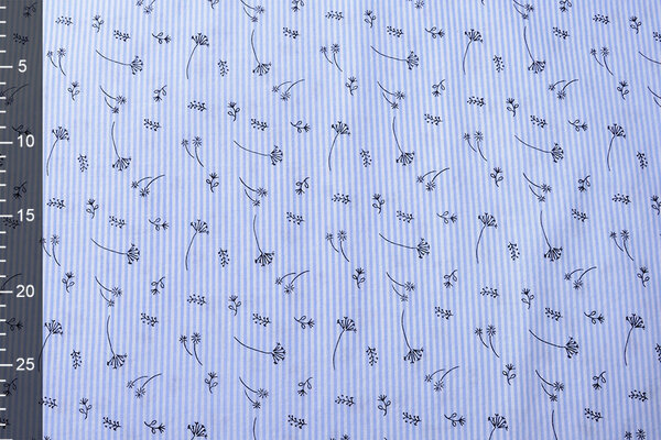 Seersucker Streifen Blasenblume Babyblau