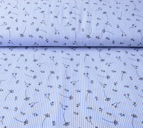 Seersucker Stripes Bladder Flower Baby Blue