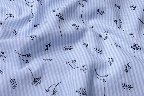 Seersucker Streifen Blasenblume Babyblau
