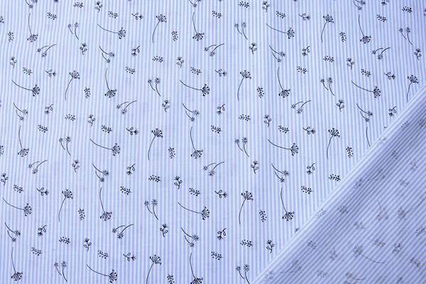 Seersucker Stripes Bladder Flower Baby Blue Seersucker Stripes Bladder Flower Baby Blue