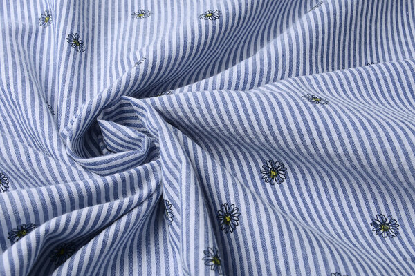 Seersucker Streifen Gänseblümchen Seersucker Streifen Gänseblümchen