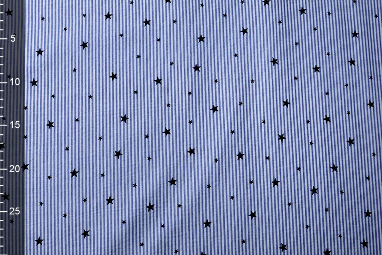 Seersucker Righe con Stelle Seersucker Righe con Stelle