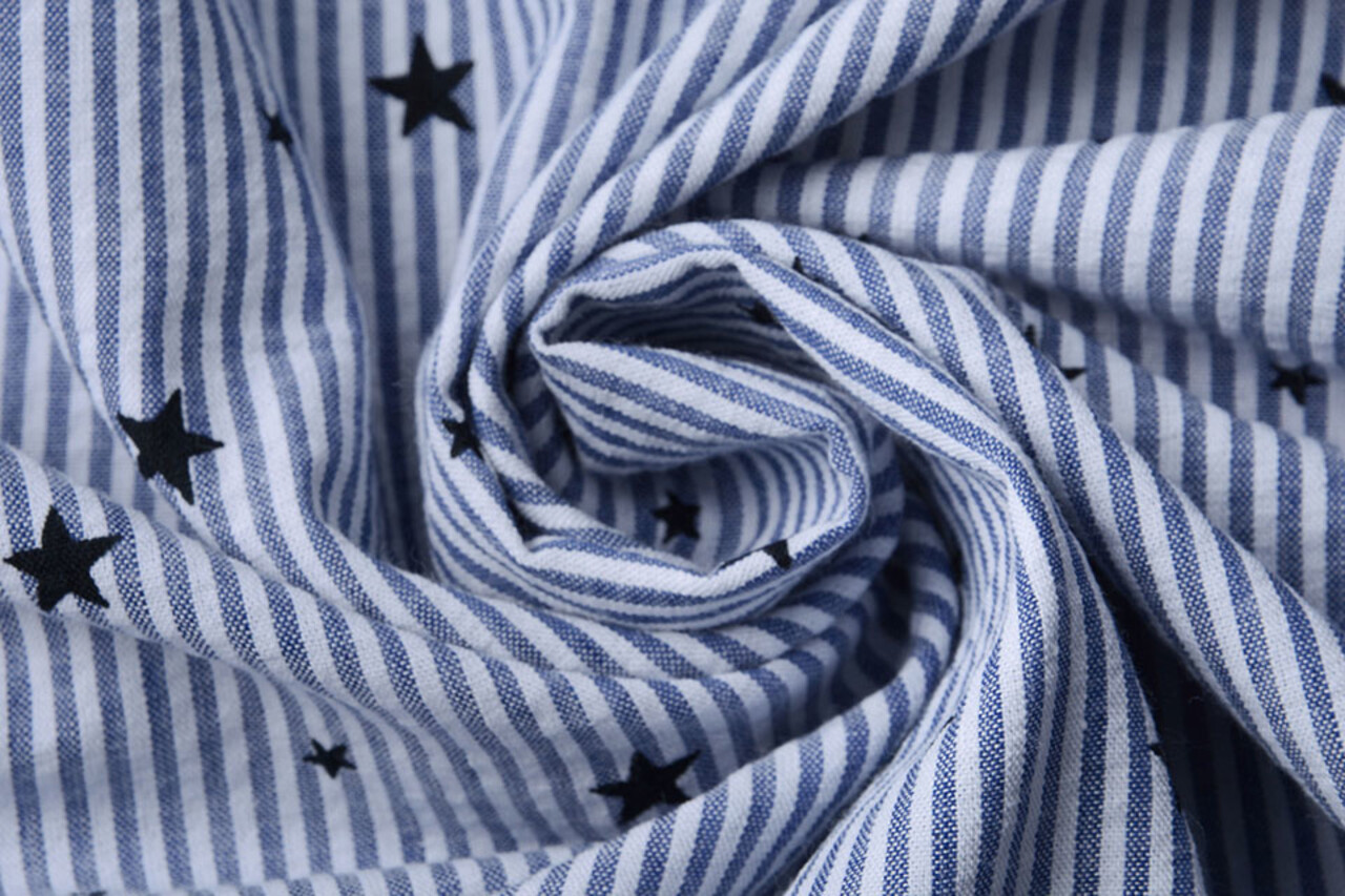 Seersucker Stripes with Stars