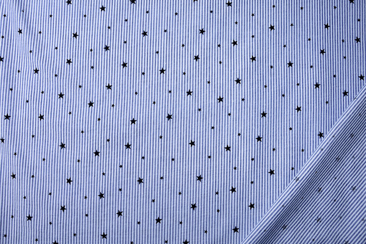 Seersucker Rayures avec Étoiles Seersucker Rayures avec Étoiles