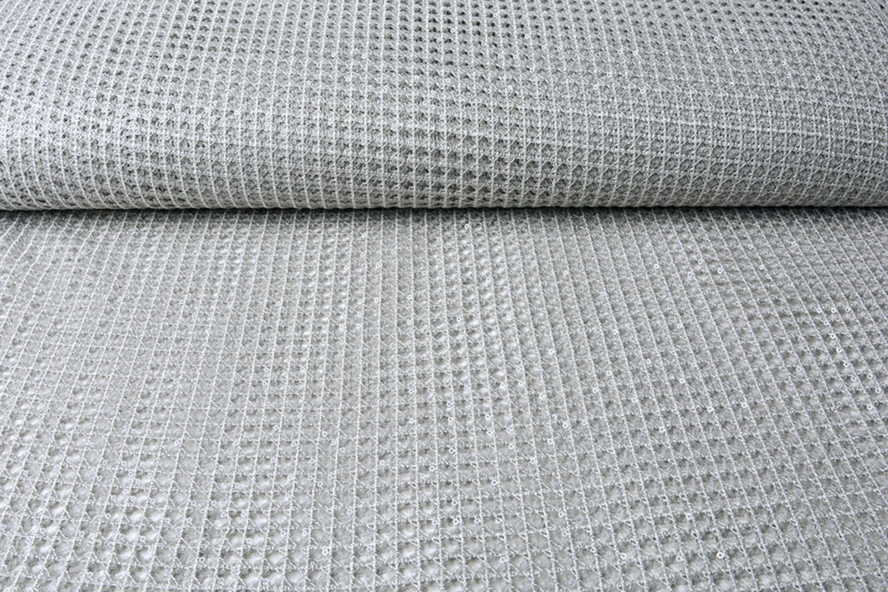 Crochet Lace Sequins Leonie Silver