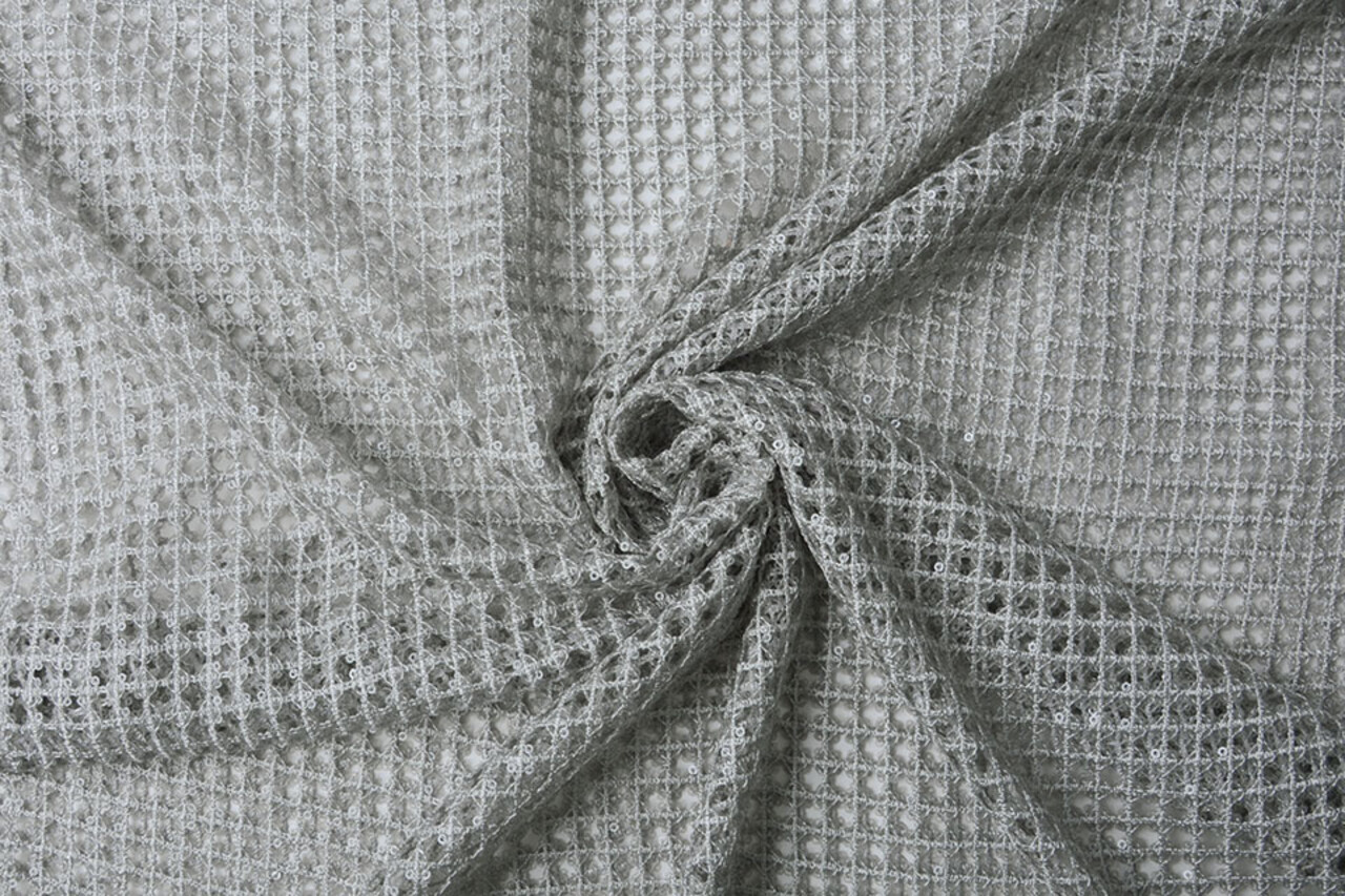 Crochet Lace Sequins Leonie Silver