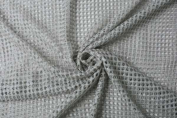 All’uncinetto Pizzo Paillettes Leonie Argento