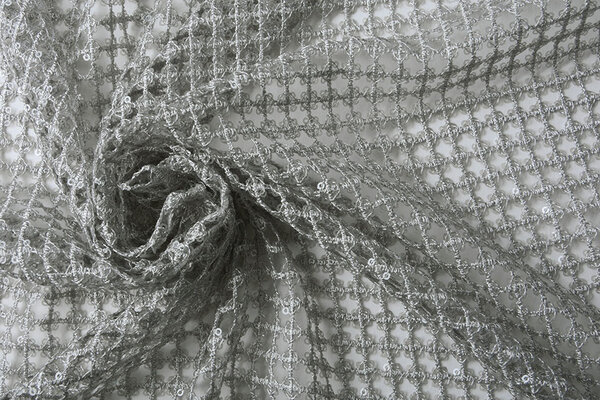 Crochet Lace Sequins Leonie Silver