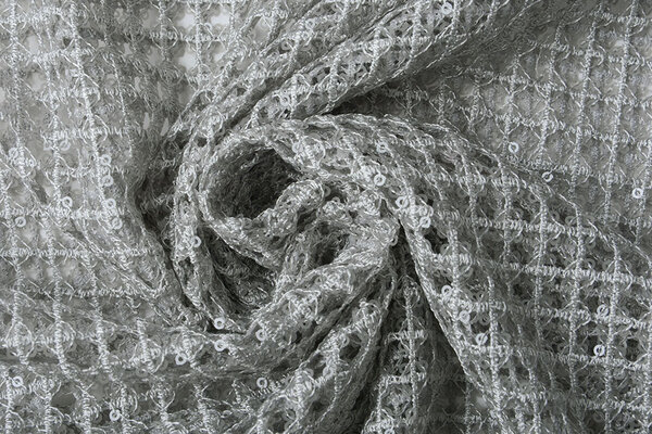 Crochet Lace Sequins Leonie Silver