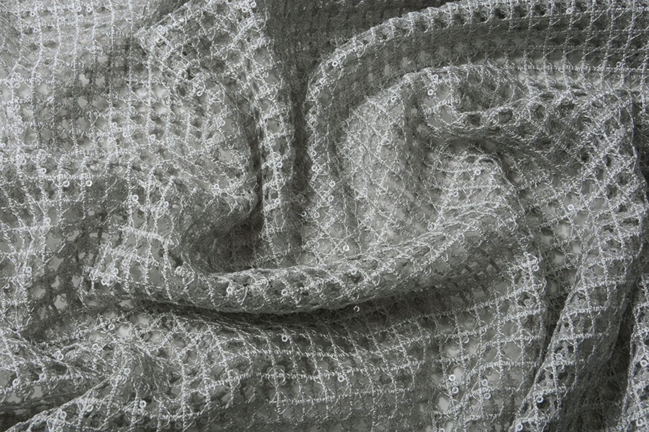 Crochet Lace Sequins Leonie Silver