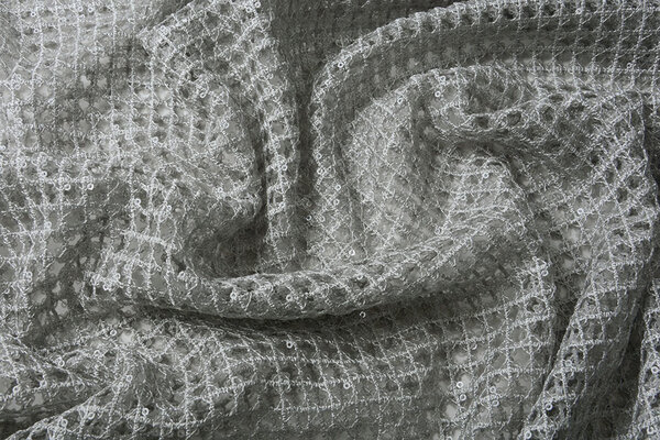 Crochet Lace Sequins Leonie Silver