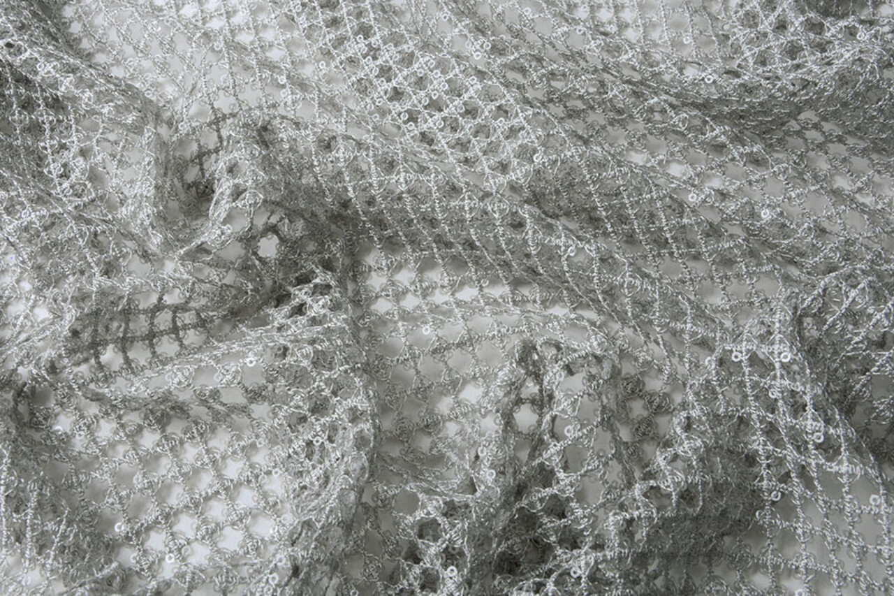 Crochet Lace Sequins Leonie Silver