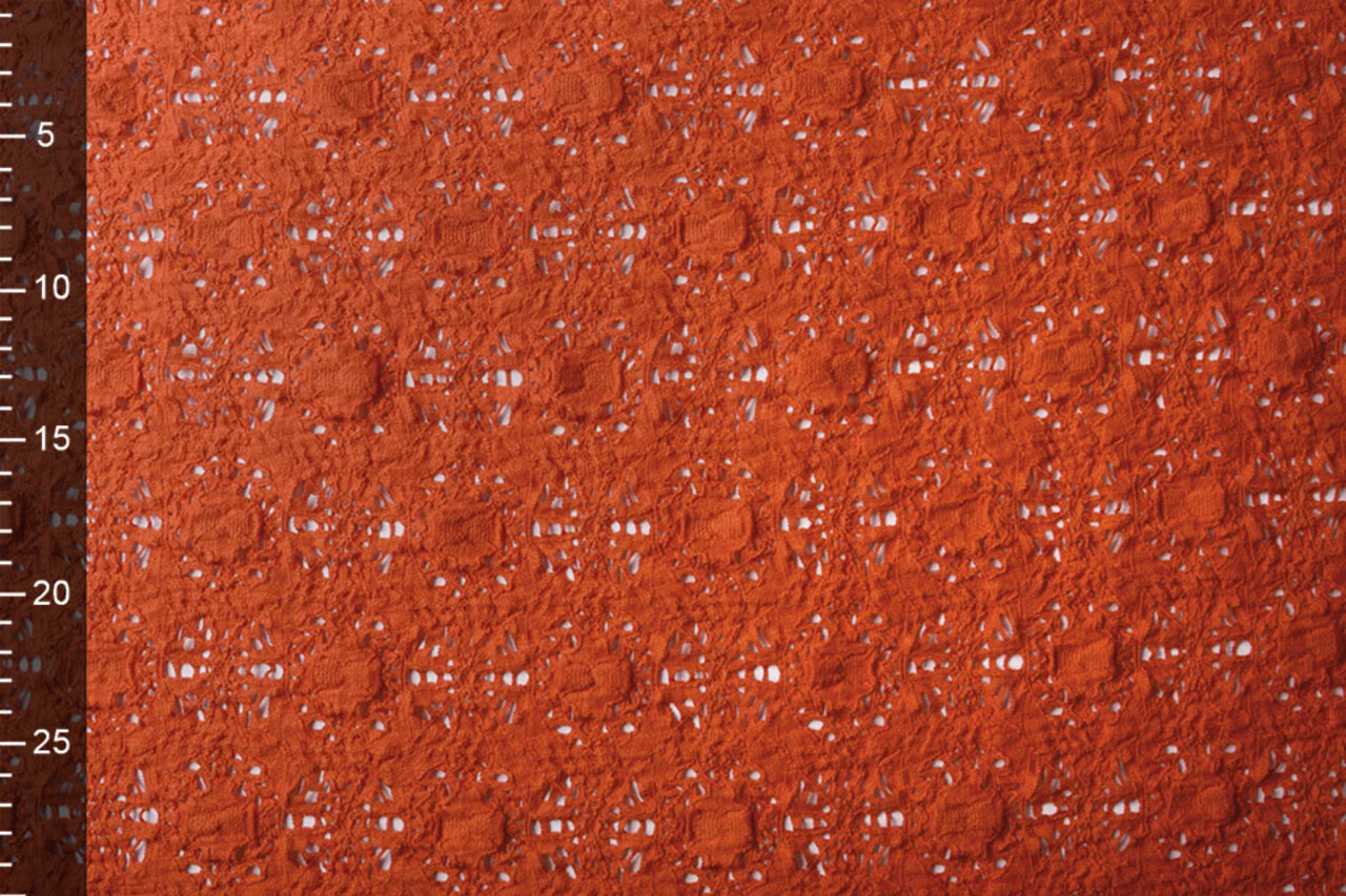 Jersey Gestrickt Dunkelorange