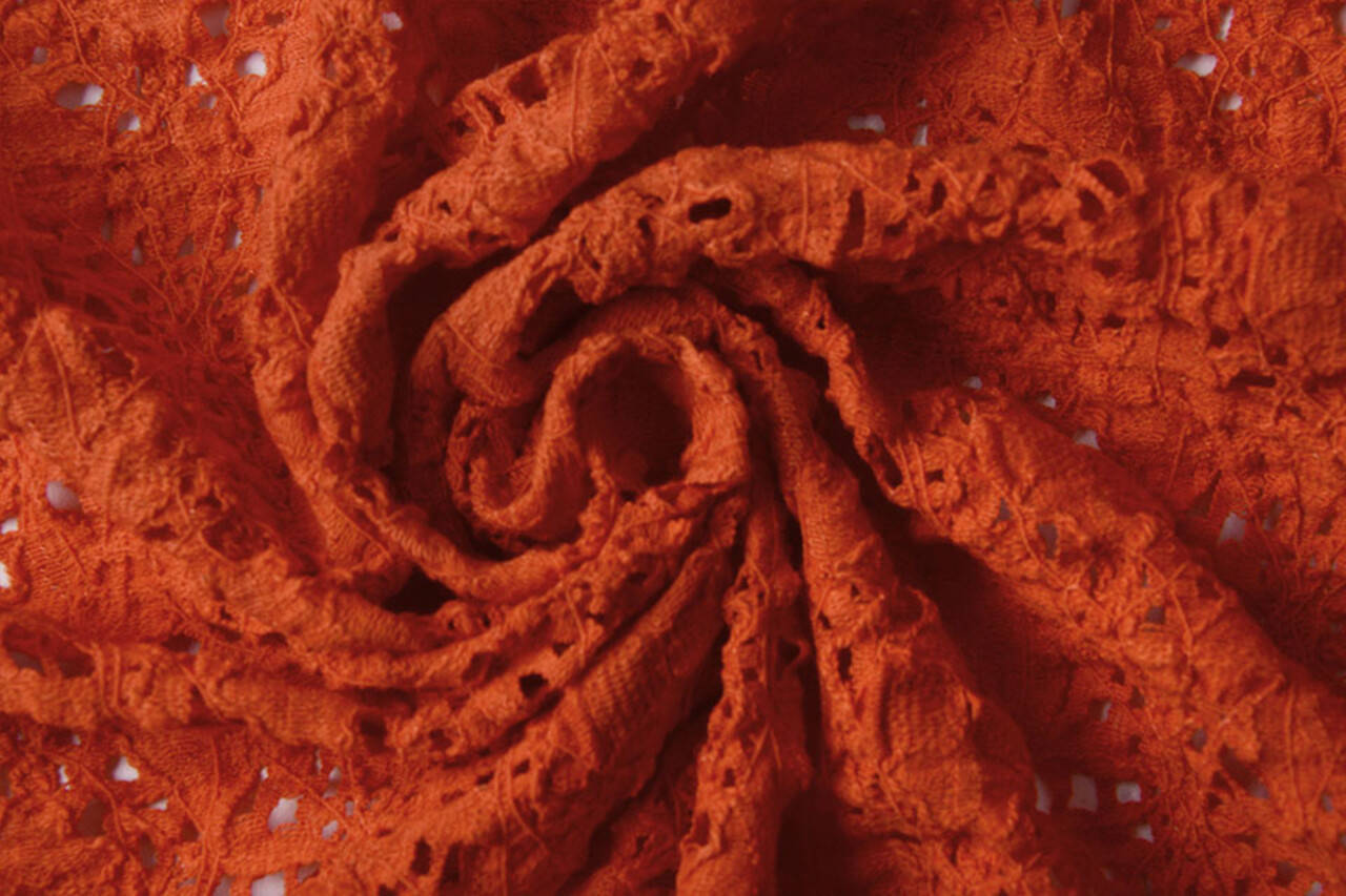 Jersey Gestrickt Dunkelorange