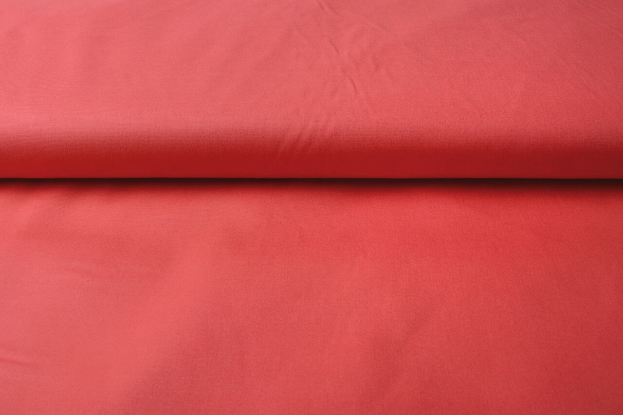 Stretch Poplin Coral Red