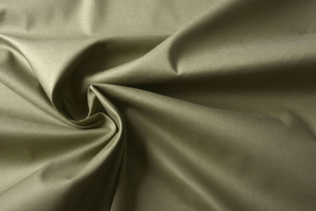 Stretch Poplin Army Groen