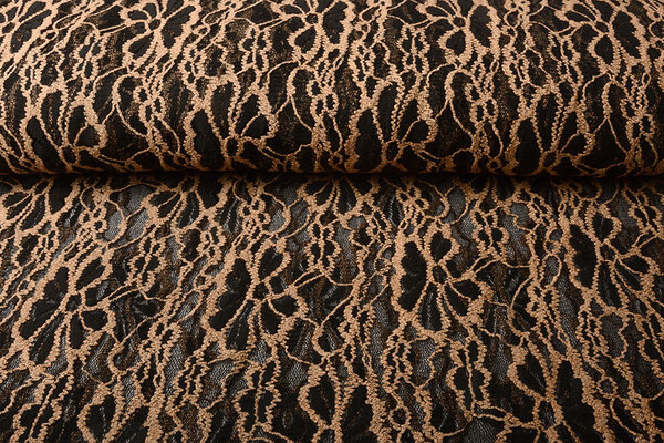 Dentelle Fleurs Amber Clair Orange Brique Dentelle Fleurs Amber Clair Orange Brique