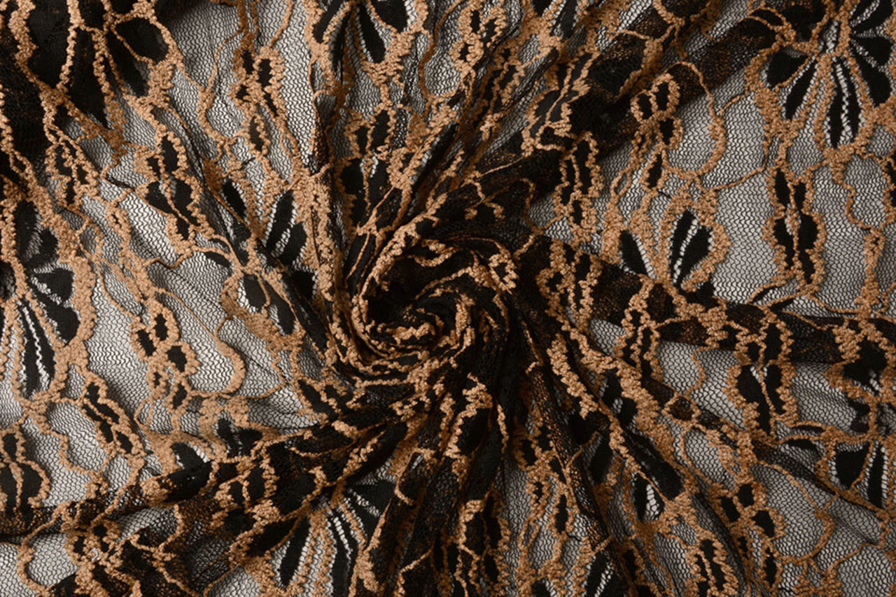 Dentelle Fleurs Amber Clair Orange Brique Dentelle Fleurs Amber Clair Orange Brique