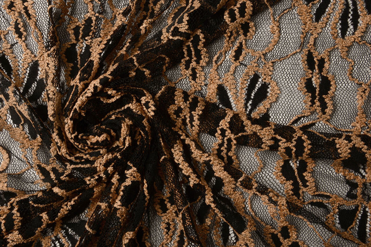 Dentelle Fleurs Amber Clair Orange Brique Dentelle Fleurs Amber Clair Orange Brique