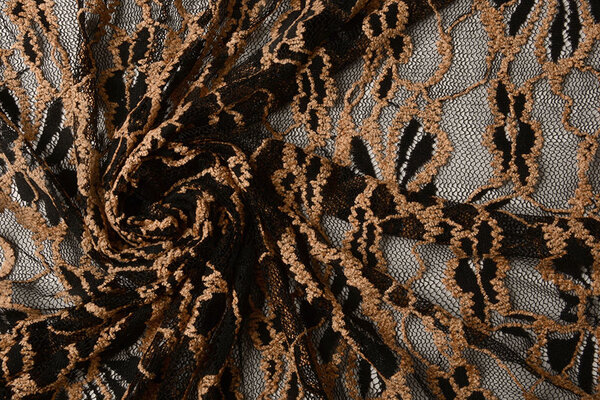 Pizzo Fiori Amber Chiaro Arancione Mattone Pizzo Fiori Amber Chiaro Arancione Mattone