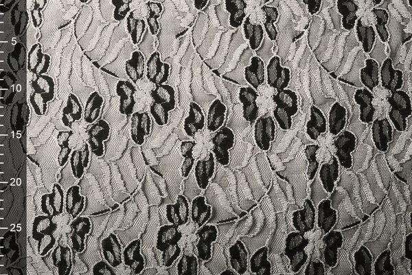 Spitze Blumen Suze Schwarz Silber