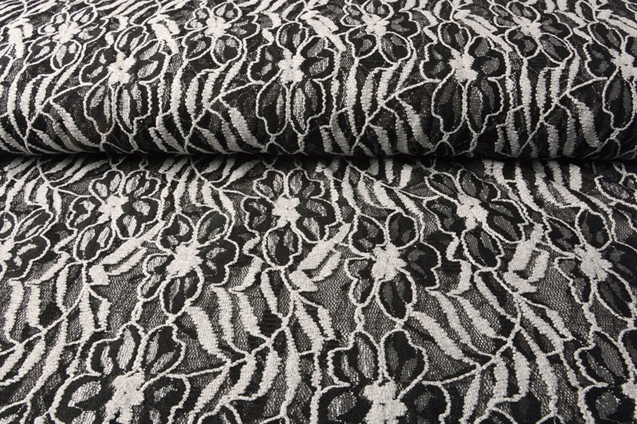 Kant Bloemen Suze Zwart Silver