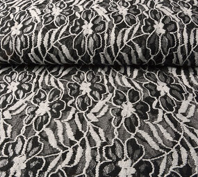 Lace Flowers Suze Black Silver Lace Flowers Suze Black Silver