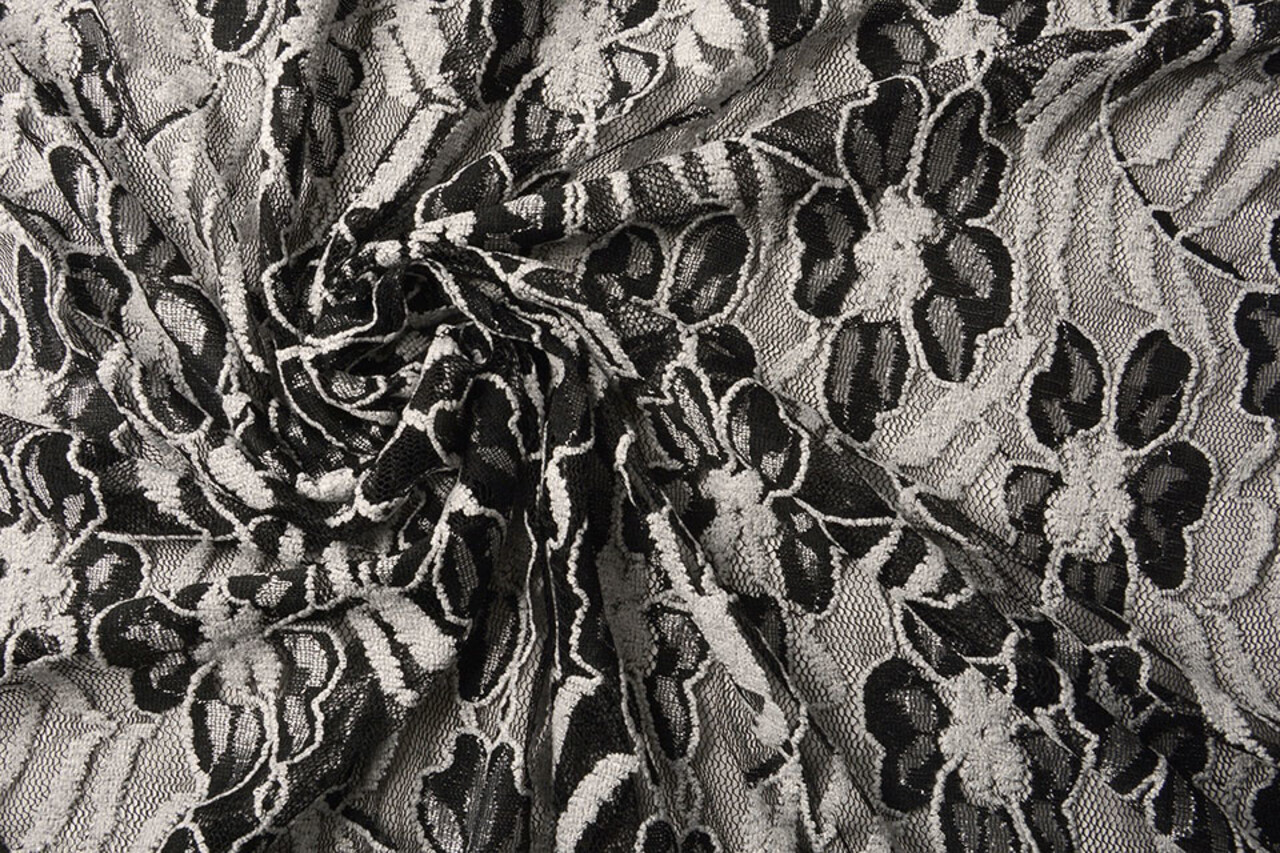 Kant Bloemen Suze Zwart Silver