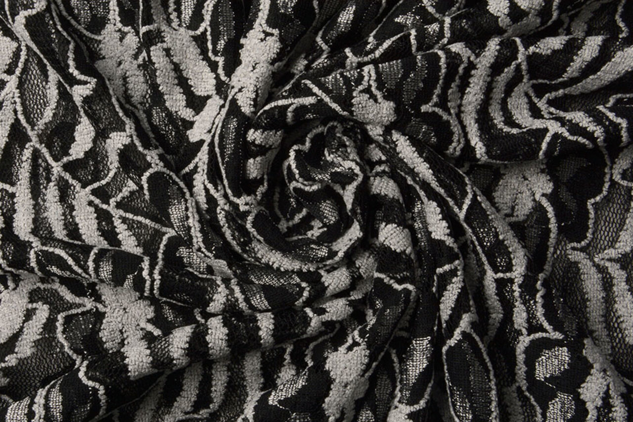 Kant Bloemen Suze Zwart Silver